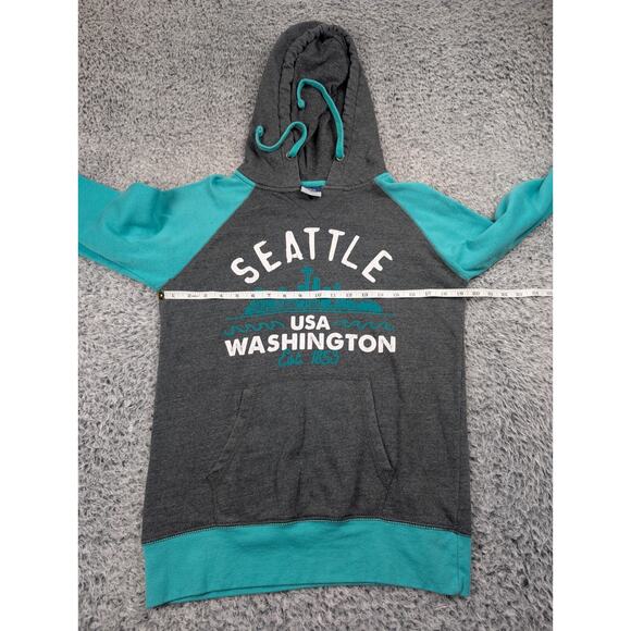 Seattle Washington Hoodie Adult Medium Gray Destination Pullover Sweater Fleece - Picture 3 of 6